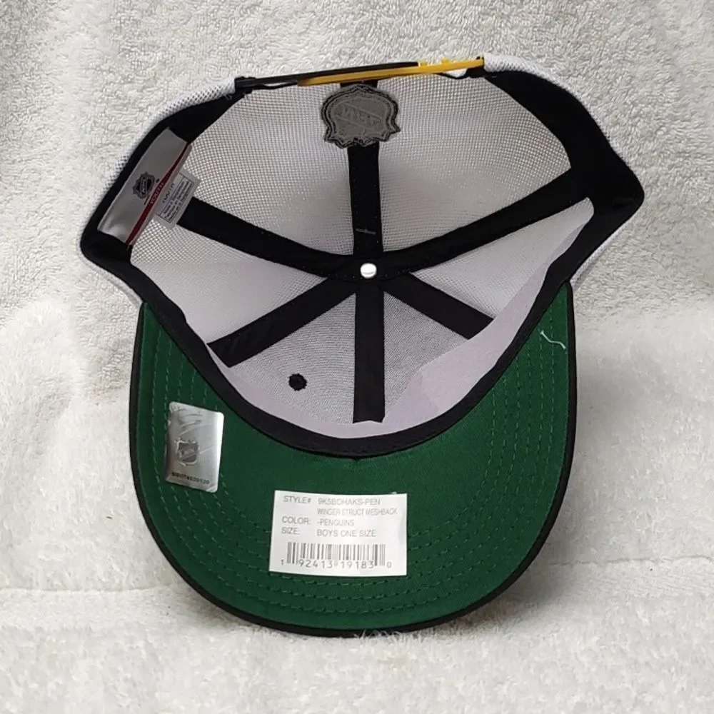 NHL Pittsburgh Penguins YOUTH Trucker Mesh Snapback Hat - New